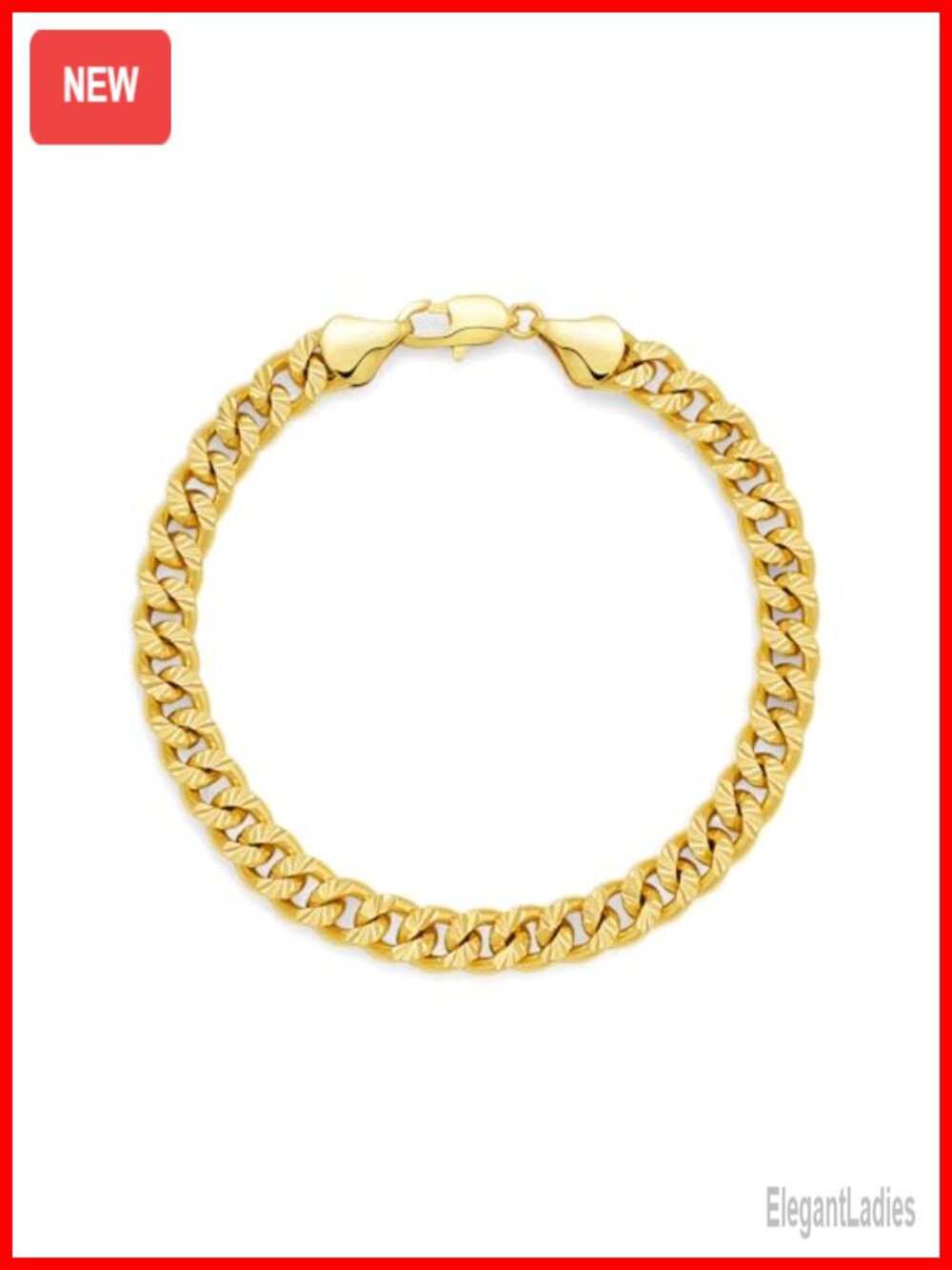 14K Gold Filled Cuban Link Bracelet Unisex 6.5mm Chain Jewelry Gift